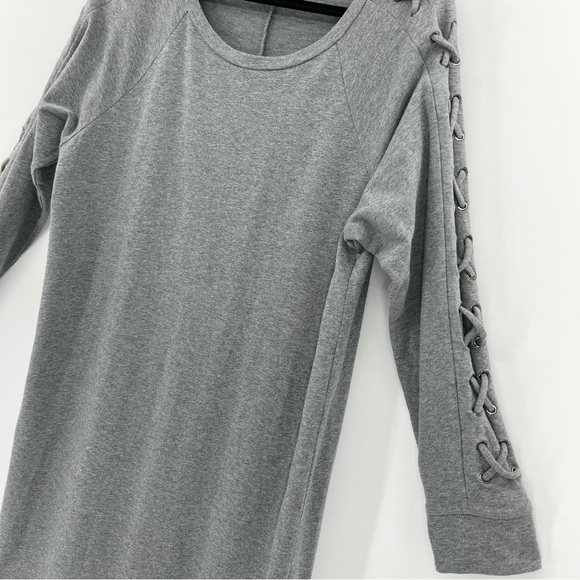 Torrid Gray French Terry Knit Lace-Up Sleeve Sweatshirt Dress 2X - Picture 8 of 13